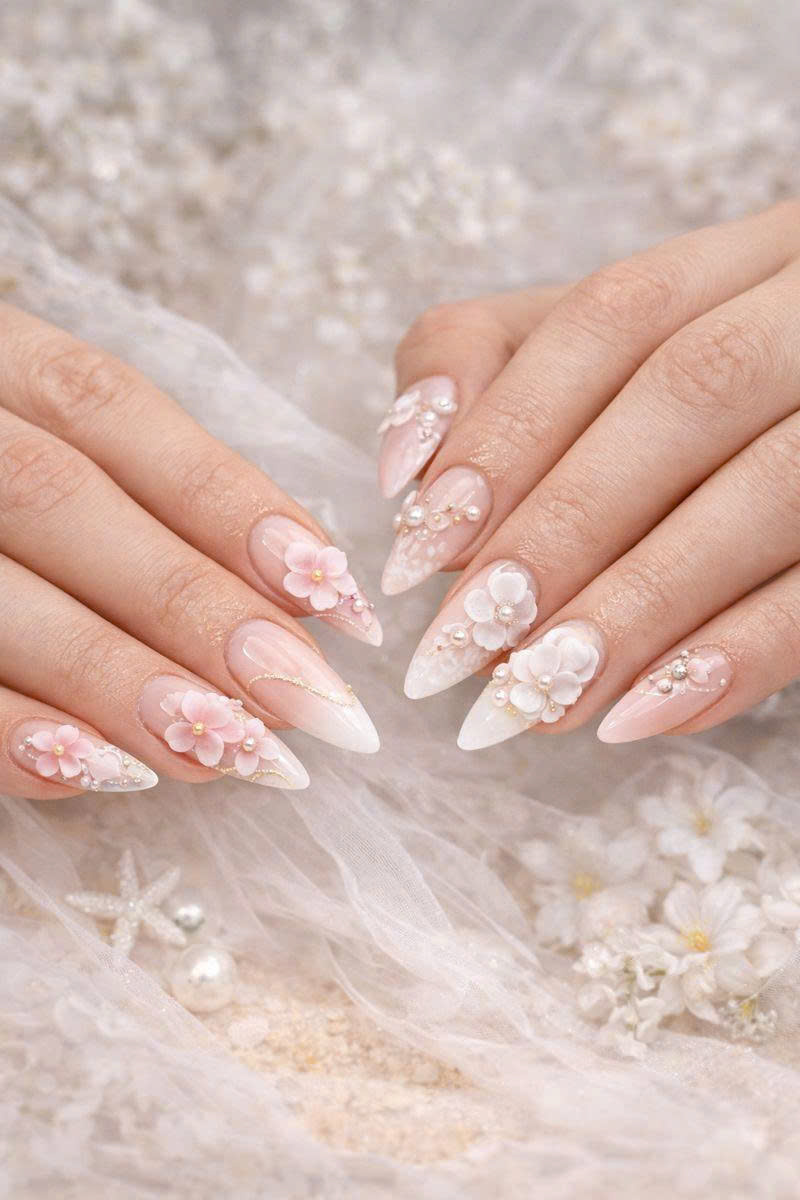 3D-Blüten wie aus einem Märchen – Der neue Nageltrend für elegante, fe